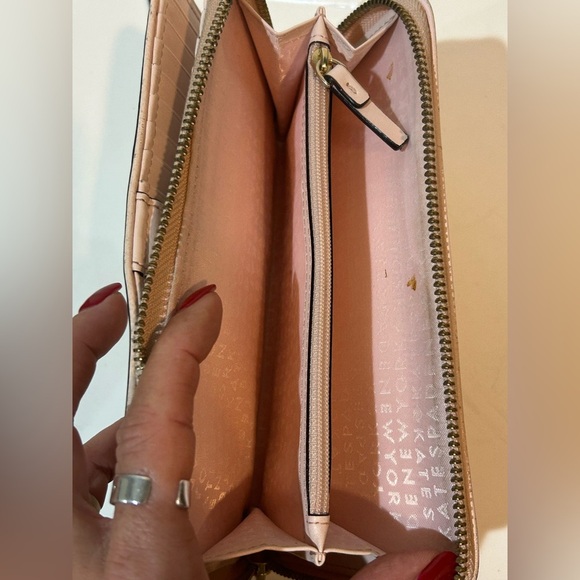 Kate Spade Blush Wristlet zip around wallet large clutch - Picture 5 of 6